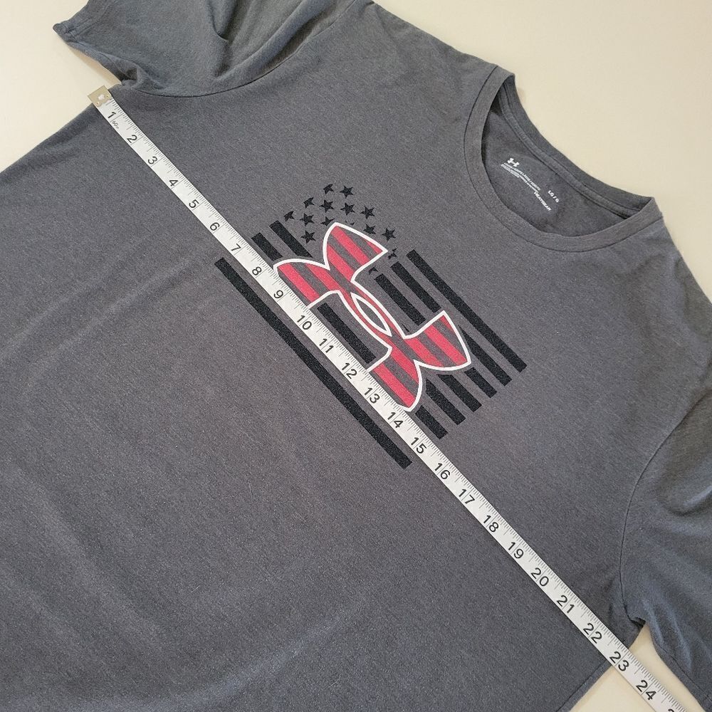 Under Armour Men's Gray Patriotic Heatgear Loose Fit Short Sleeve Tee - Picture 4 of 13
